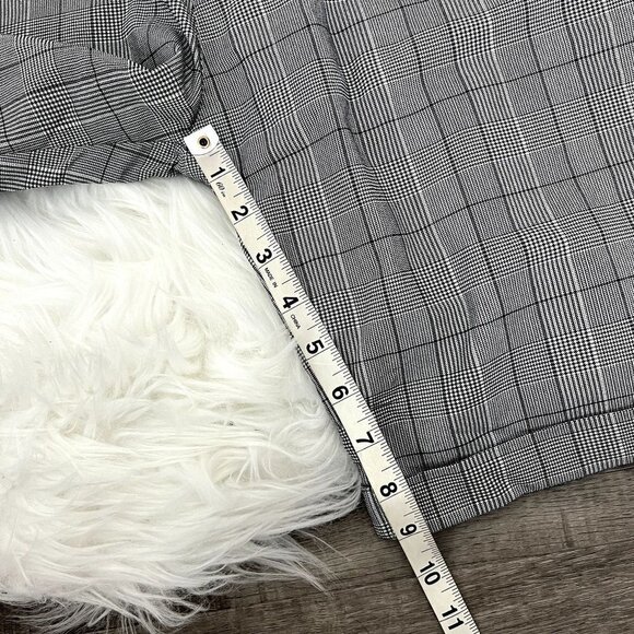 Gingtto Mens 34 Gray Plaid Skinny Chino Shorts Cuffed Stretch - Picture 10 of 12